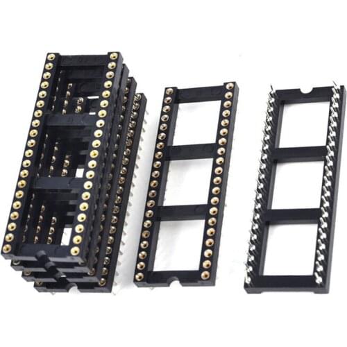 6x 2.54mm Pitch 40 Round Pins Double Row DIP IC Socket Adapter Solder