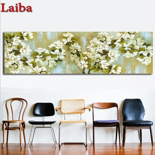 Diamond embroidery white flower,5d diy diamond painting cross stitch full square round diamond embroidery Ewha pattern wall art