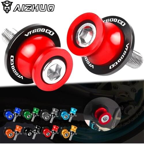 CNC Aluminum Motorcycle Accessories 8MM Swingarm Slider Spools FOR HONDA VT600CD 1993-2007 2006 Stand Screws With VT600 CD LOGO