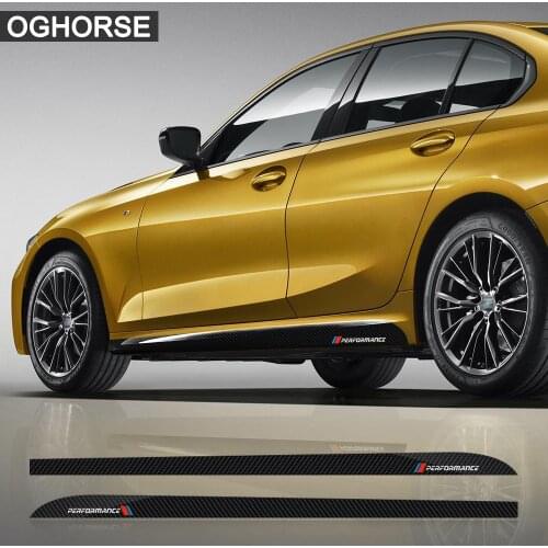 Car styling 5D carbon fiber vinyl decal side skirt sticker racing stripes for bmw Z4 E46 E90 G01 G05 G06 F10 F11 G30 6 Series
