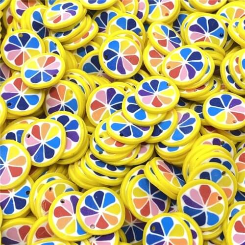 20Pcs/lot 20mm Fruit Beads Flakes Clay Beads Polymer Spacer Beads For Jewelry Making DIY Bracelet Hairpin #A89-3