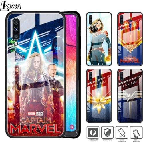 Marvel Avengers Super Hero Captain Marvel For Samsung A01 A11 A21S A31 A41 A51 A52 A71 A72 A81 A91 5G Tempered Glass Phone Case