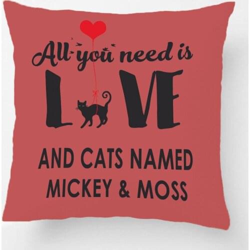 Cat With Love Ballon Custom Throw Pillow Case Decorative Cushion Covers Pillowcases Can Choose Color Customize Gift By LVSURE