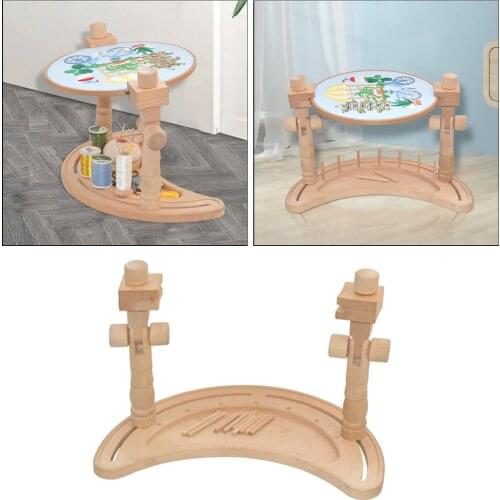 Embroidery Frame Holder Wood Adjustable Desktop Cross Stitch Rack Frames Stand For Adults Kids DIY Stitchwork Tools 360 Rotation
