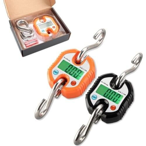 DHL 50Set 150kg 50g Mini Heavy Duty Electronic Digital Stainless Steel Hook Scale Hanging Crane Scale LCD Loop Weight Balance