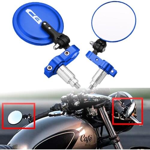 For Honda CB125R CB150R CB190R CB250R CB300R CB400 CB500X CB500R Motorcycle 7/8" Handle Bar End Side Mirrors Foldable 3" Round