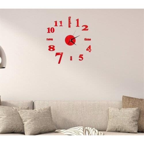 Function Acrylic Minimalist Wall Clock Modern Diy Wall Clock 3d Decorative Mirror Surface Sticker Home Office Decor Wall Clock