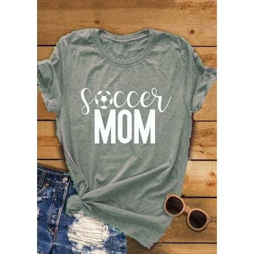 Soccer Mom Hipster Summer T-Shirt Socer Ball Mom Printed Tee Casual Cotton O-Neck Aesthetic Tops Soccer Lover trendy t shirt