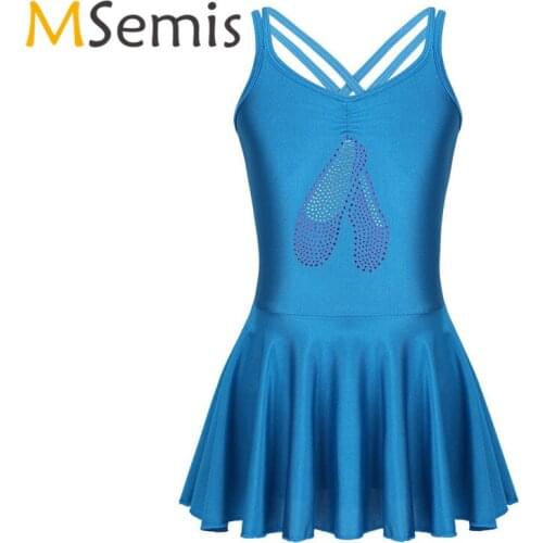 Gymnastics Swimsuit for Girls Kids Girls Ballet Dress Ballerina Shiny Pattern Criss Cross Gymnastics Leotard Ballet Tutu Dress