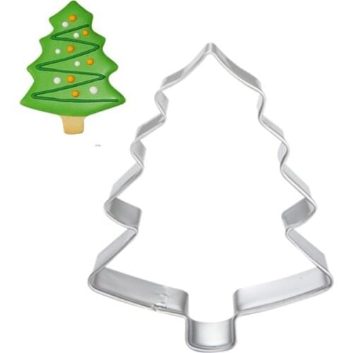 Christmas Tree Cookie Tool Cutter Mould Biscuit Press Icing Set Stamp Mold Stainless Steel Fondant Dessert Fondant Decoration