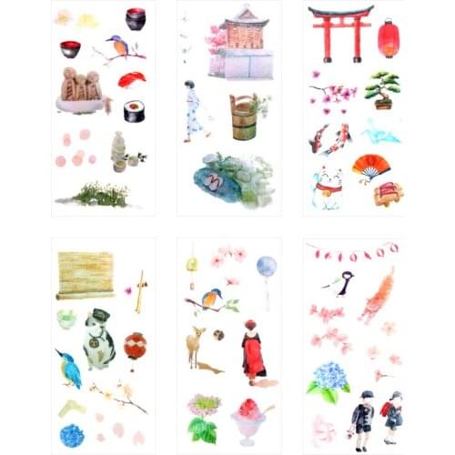Nice flower decorative sticker(1pack=6pieces)