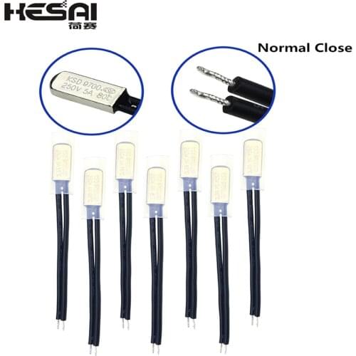 KSD9700 250V 5A 15~155 Degree Bimetal Disc Temperature Switch Normal Close Closed Thermostat Thermal Protector 60 80 Centigrade
