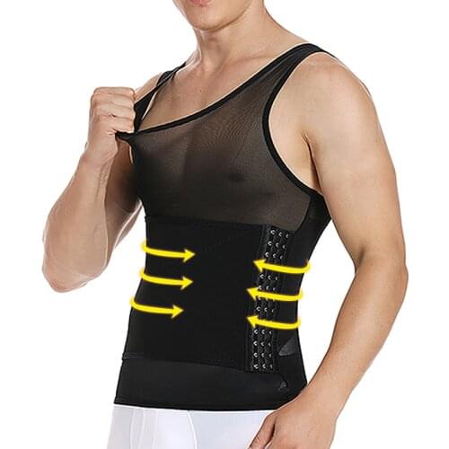 Shape Men Slimming Body Shaper Waist Trainer Vest with Tummy Control Girdle Posture Back Correction Abdomen Tank Top Shaperwear