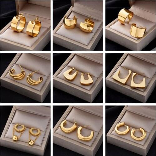 Женские золотые серьги MEYRROYU China At AliExpress