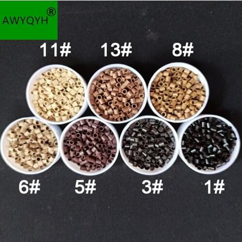3.0x2.4x3.0mm mini copper tube micro rings beads links for hair extension tools