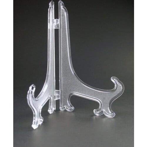 5" Clear Plastic Easels or Plate Holders, Pkg of 12 Easels to Display Plates, Pictures or Other Items
