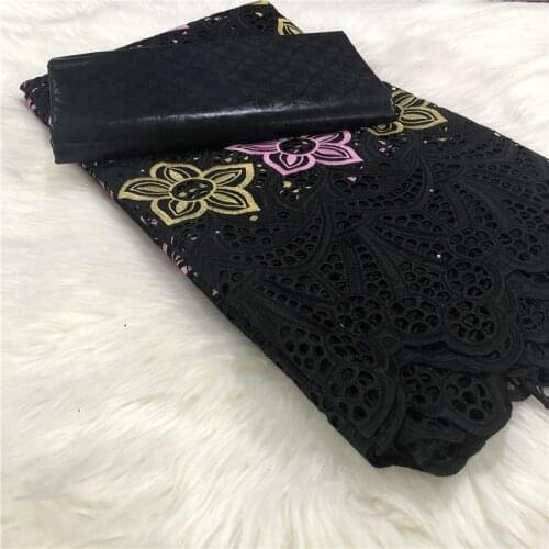 2020New 100% Cotton African Dry Lace Fabric With Rhinestones High Quality Swiss Voile In Switzerland With bazin matching 2.5+2.5