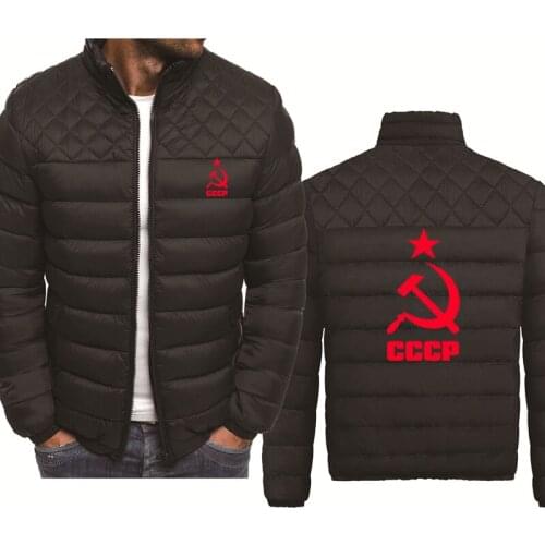 2021 NEW Autumn Winter MenZip Jacket Unique CCCP Russian USSR Soviet Union high quality Cotton Thicken Warm Wool Fleece Jacket