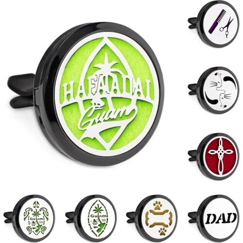 New Arrival Cross Dad Black 30mm Magnet Open Essential Oil Car Vent Clip Perfume Diffuser Locket Free 10 Pads