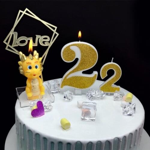Extra large golden glitter digital candle cake decoration wedding confession 520 children birthday