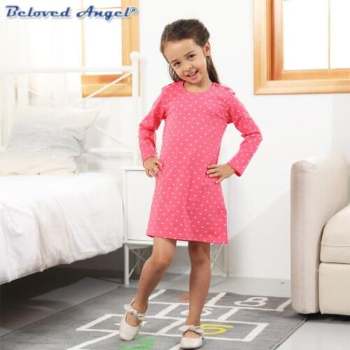 Girls Long Sleeve Dress Cotton Autumn Print Teenagers Dresses for Girls Designer Princess Party Dress Baby Kids Party Wear