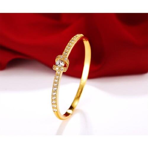 Supply Of Jewelry Micro-Set Zircon Craft Material Bracelet Copper Plated 24k Gold Charm Bracelet Female Jewelry