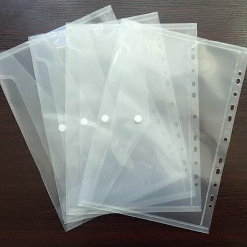 A4 Transparent Document Storage Bags 11 Hole Plastic Envelope Folder File Bag With Snap Button Filing School Test Paper Holder