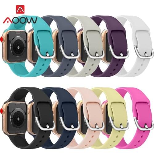 Silicone Sport Strap for Apple Watch 4 40mm 44mm 38mm 42mm Men Women Waterproof Replace Bracelet Watchband Band for iWatch 1 2 3