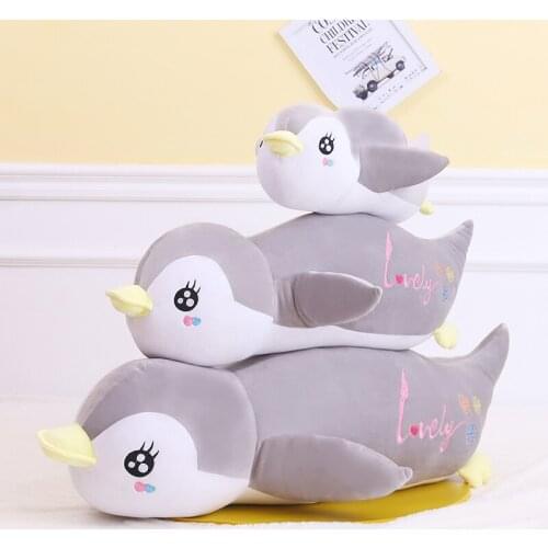 60/80/100cm Super Soft Penguin Plush Toy Cute Cartoon Animal Blue/Gray Penguin Stuffed Doll Pillow Girls Lovers Valentines Gifts