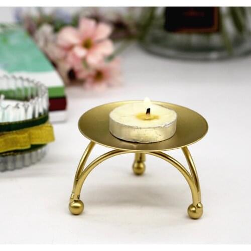 New Candle Light Holder Round Table Golden Candlestick for Christmas Party Ornament Candle Holder Romantic Home Wedding Decor
