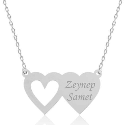 Tevuli 925 Sterling Silver Two Heart Is Lady Necklace