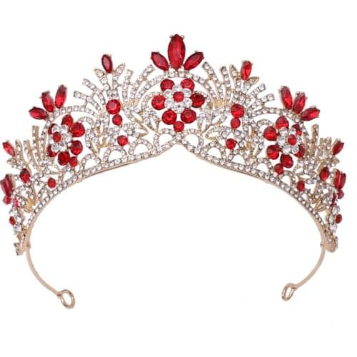 Baroque Crystal Bridal Tiaras Women Crowns For Bride Rhinestone Jewelry Pageant Diadem Vintage Indian Wedding Hair Accessories