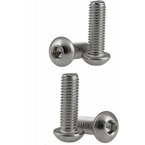 10pcs M5 M6 304 stainless steel half round head Hexagon socket bolts / screws