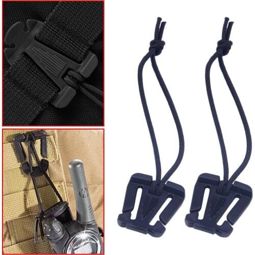 10pcs Tactical Molle Elastic Tie-down Cord Strap Carabiner Webbing Buckle Clip EDC Outdoor