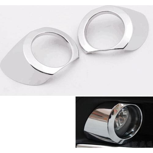 2Pcs ABS Chrome Car Front Fog Light Lamp Foglight Insert Cover Trim Moulding Reflector Garnish Bezel For Suzuki S Cross 2014