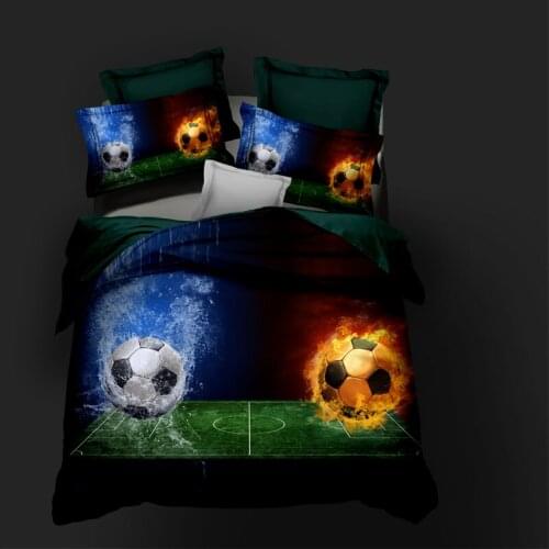 3D Duvet Cover Sets Bedding Sets Comforter Case and Pillow Covers Super King Queen Full Size Design Football Bedclothes in Stock