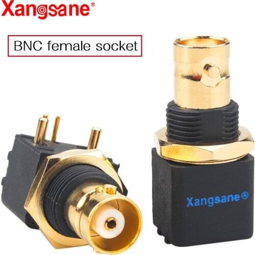 Xangsane 4pcs fever grade hifi audio BNC female socket RCA female socket welding plate 90°BNC video surveillance