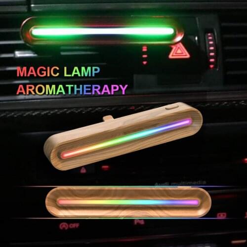 Car Air Freshener Air Vent Clip Aroma Diffuser with LED Night Light Solid Perfume Fragrance Diffuser Car Interior Accessories