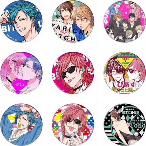 Anime Yarichin Bitch-bu Club Cosplay Badges Ayato Yuri Brooch Icon YUI TAMURA Collection Bag Breastpin for Backpacks Clothing
