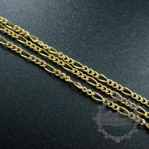 10cm/lot 1.7x4mm gold filled high quality color not tarnished figaro chain DIY necklace chain supplies findings 1315018