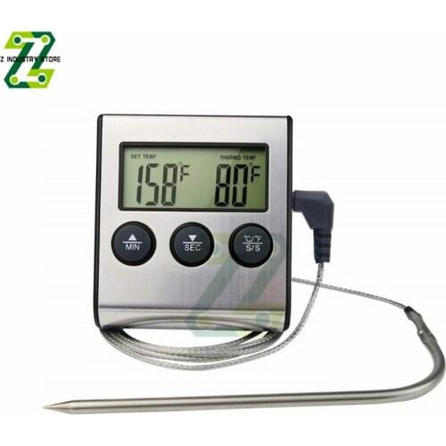 Digital Oven Thermometer Kitchen Food Cooking Meat BBQ Probe Thermometer With Timer Temperature Measuring Tool