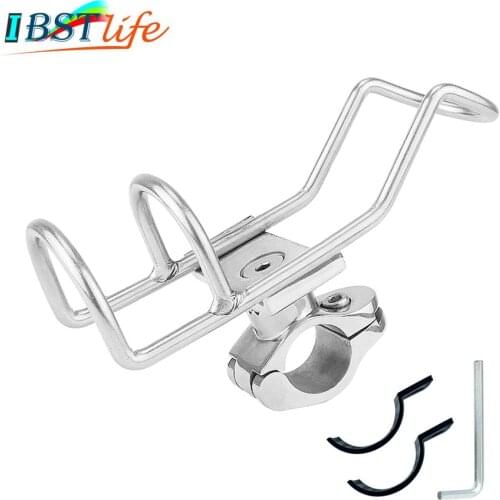 Marine Grade Stainless Steel 316 fishing rod rack holder pole bracket support clamp on rail mount 26 or 32mm boat Accessories