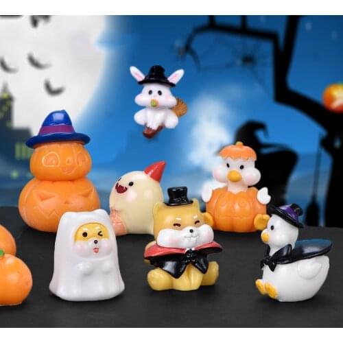 Halloween Mini Ornaments Happy Ghost Bat Party Pumpkin Witch Micro Landscape Bonsai Succulent decor Happy Halloween Party Decor