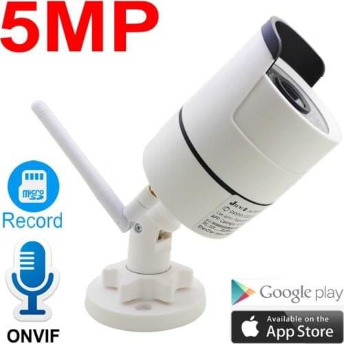 JIENUO HD 5MP Wireless IP Camera Outdoor Waterproof Audio Bullet Cam Cctv Security Surveillance IPCam Onvif P2P WIfi Home Camera