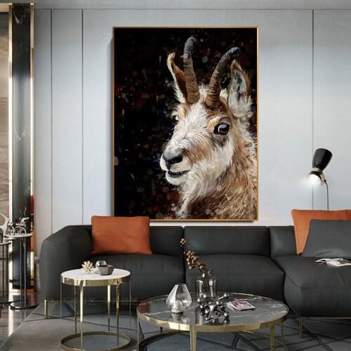 Nordic Retro Goat Canvas Art Posters And Prints Goat Canvas Paintings On The Wall Art Picture Living Room Decoration Home Decor