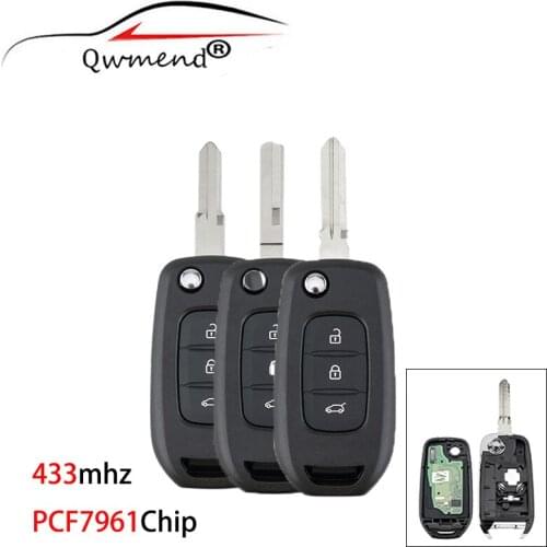 3BUT Remote Car Key for Renault Captur Symbol Kadjar Megane 3 2013-2017 Flip Key for Car PCF7961 Chip 433mhz for Renault Key