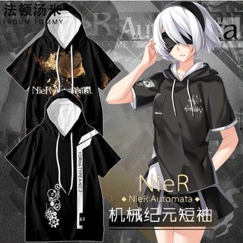 Game NieR Automata 2B YoRHa No. 2 Type B 9S YoRHa No. 9 Type S Cosplay Costume Unisex 3D Print Short Sleeve T Shirt Graphic Tees