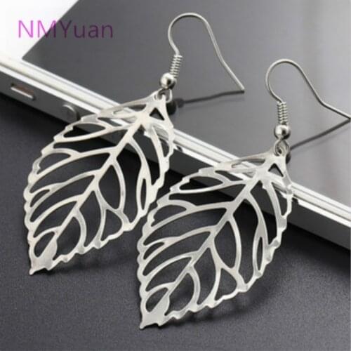 Fashion retro hollow leaf earrings drop earrings charm affordable jewelry wholesale wome