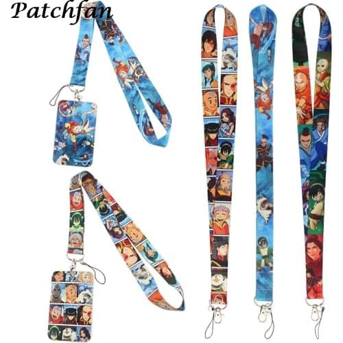 AD393 Patchfan Cartoon Card Holders Case Phone Key Badge Camera USB Holders Neck Rope Lanyard with Keyring