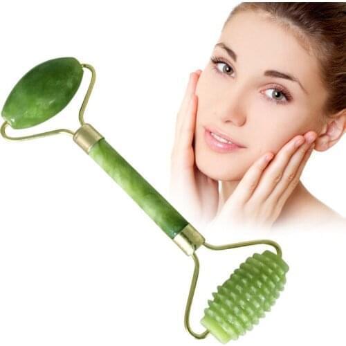 Natural Double head Facial Beauty Massage Tool Jade Roller F